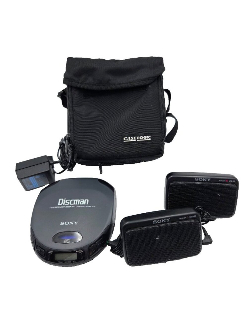 Sony Discman D-151 Portable CD Player Mega Bass Tested Works Speakers SRS-22 Rea